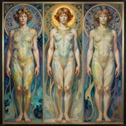 full body front pose painted portrait, psychonaut, rim light, ultra - fine detail, art nouveau, intricate artwork by tooth wu and wlop and kilian eng and artgerm, symmetric, cinematic, hyper realism, weta, vibrant colors, smooth gradients, high contrast, depth of field, aperture f 1. 2