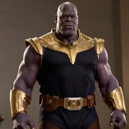 Film still of Shaquille O'Neal as Thanos, from Marvel Avengers