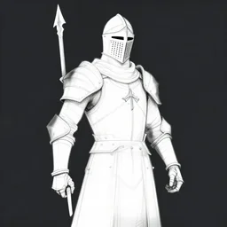 Knight sketch style digital art unreal engine, vector line