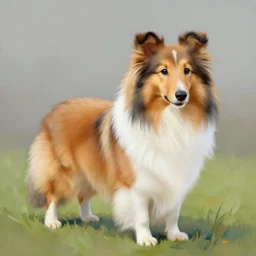 artwork of a shetland sheepdog by Patrice murciano in a style of murciano