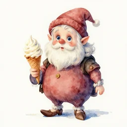 ice cream crone, watercolor