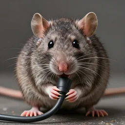 photo, smiling! furry antropomorphic rat! eats thick internet cable! highly detailed, intricate details