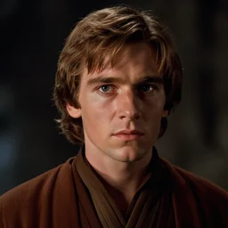 film still of young alec guiness as a jedi in new star wars movie, dramatic lighting, highley detailled face,