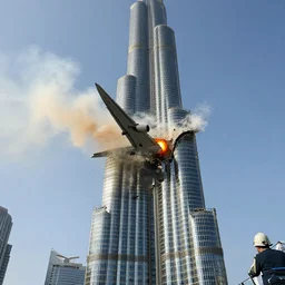 a plane crashing to burj khalifa