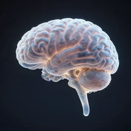 A translucent tentacled brain floating in fluid trending on art station, octane rendered, unity engine, hyper realistic and detailed