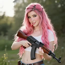 belle delphine with an ak47