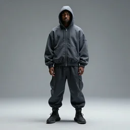 high quality studio digital fashion art of a kanye west modelling yeezy futuristic hoddle. final product shot, all round angle. digital art, trending on artstation. marvelous designer. octane render. trending on futuristic fashion instagram.