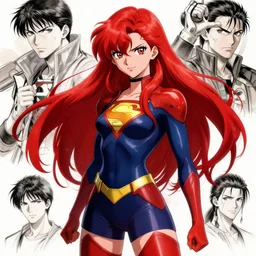 Anime girl as superhero, long hair, red hair, made by Stanley Artgerm Lau, WLOP, Rossdraws, James Jean, Andrei Riabovitchev, Marc Simonetti, Yoshitaka Amano, ArtStation, CGSociety