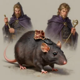 a detailed paunting of a wizard rat with, by justin gerard and greg rutkowski, digital art, realistic painting, dnd, character design, trending on artstation