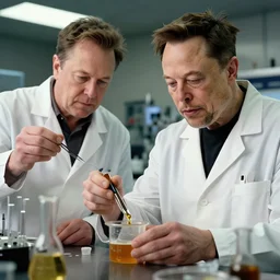 elon musk and walter white cooking meth in a laboratory, amazing detail, detailed faces, sharp, 8k
