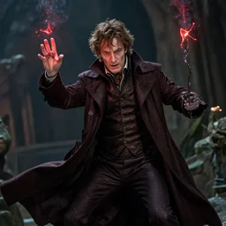 gellert grindelwald casting a powerful spell, by greg rutkowski, featured on artstation, still from fantastic beasts