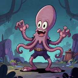 a playable new abes odyssey by Oddworld Inhabitants Inc character based entirely on a vampire squid but plays on visual vampire stereotypes despite being squid based