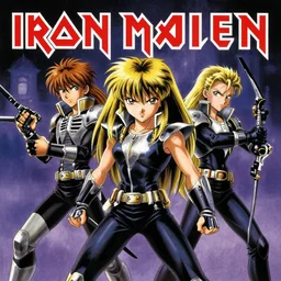 iron maiden album cover anime style