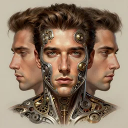 symmetry!! antonio banderas, male, machine parts embedded into face, intricate, elegant, highly detailed, digital painting, artstation, concept art, smooth, sharp focus, illustration, art by artgerm and greg rutkowski and alphonse mucha, 8 k