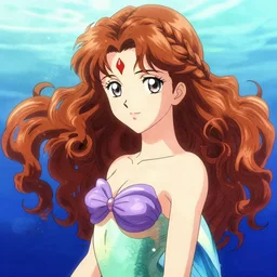 character portrait of the mermaid very pretty!!! Princess of Atlantis, color page, 4K, tone mapping, anime, Akihiko Yoshida, James_Jean_Andrei_Riabovitchev_Marc_Simonetti, Yoshitaka Amano, digital illustration, braided hair, ringlet, curls