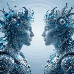 the army of water and the ocean, fantasy character portrait made of fractals facing each other, ultra realistic, wide angle, intricate details, the fifth element artifacts, highly detailed by peter mohrbacher, hajime sorayama, wayne barlowe, boris vallejo, aaron horkey, gaston bussiere, craig mullins