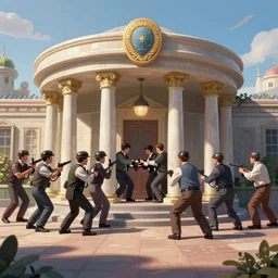 bank robbery by disney concept artists, blunt borders, rule of thirds
