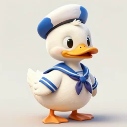detailed concept art of a cute iconic anthropomorphic little duck character wearing a sailor suit. art by wlop on bcy. net, realistic. detailed feathers, art by cheng yi. artstationhd, artgerm, disney
