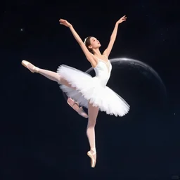 a ballet dancer dancing in space, artstation