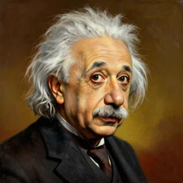 A realistic painting of Einstein in the style of Salvador Dalí