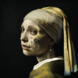 a womans face in profile made of leaf skeleton in the style of the dutch masters and gregory crewdson dark and moody. for art gallery. extremely detailed. hyperrealistic