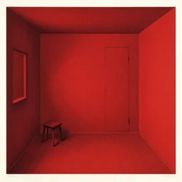 maurits cornelis escher, red room height detailed