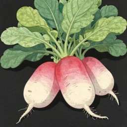 radish by hiratsuka un'ichi, ukiyo - e