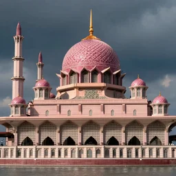 the pink mosque : : photorealism, architectural photography
