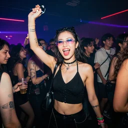 a cyberfunk rave party