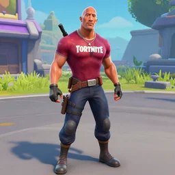 in-game screenshot of Dwayne The Rock Johnson in Fortnite