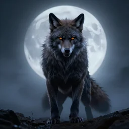 werewolf from the twilight zone, misty moon, dramatic composition, dramatic lighting, sharp focus, octane render, masterpiece
