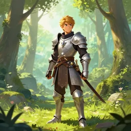 fantasy art anthro ahri forest medieval armour bright landscape