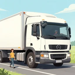 truck driver :: by Martine Johanna and Simon Stålenhag and Chie Yoshii and Casey Weldon and wlop :: ornate, dynamic, particulate, rich colors, intricate, elegant, highly detailed, centered, artstation, smooth, sharp focus, octane render, 3d