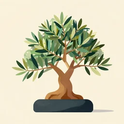 bonsai olive! tree but minimalistic concept art by frank stella gilleard james whalen tom, colorful, soft light, trending on artstation, minimalism