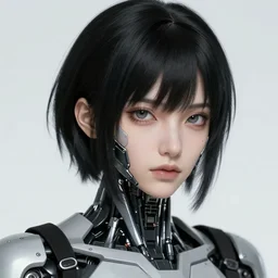 portrait of cyberpunk cyborg after war, mechanically enhanced, biohacking, black - hair pretty face, realistic shaded cyborg face, fine details. anime, realistic shaded lighting, by ilya kuvshinov katsuhiro otomo ghost - in - the - shell, magali villeneuve, artgerm, rutkowski, wlop jeremy lipkin and giuseppe dangelico pino and michael garmash and rob rey and tsutomu nihei