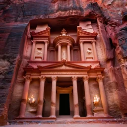 epic low angle professional digital painting looking up at the lost palace of petra with white flames illuminating the ruins of forgotten souls, by WLOP, atmospheric, low angle, mysterious, cinematic, colorful, stunning, gorgeous, cgsociety, intricate, ultra detailed, featured on artstation