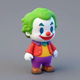joker made of silicone shaders, isometric, 1 0 0 mm, studio lighting, by pocoyo style