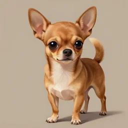 a brown chihuahua, in the style of goof troop, illustration, epic, realistic, hyper detailed, smooth