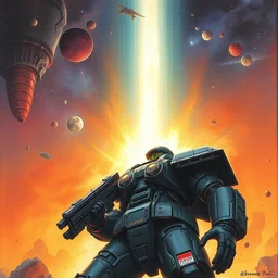 alien space marine, beautiful, god rays, by jerome opena