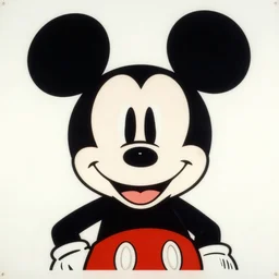 individual silk screen portrait of mickey mouse by andy warhol