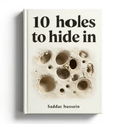 cover of the book : top 1 0 holes to hide in, by saddam hussein
