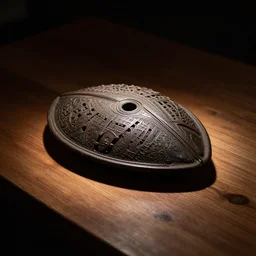 a dramatically lit photo of a liahona resting on a wooden table