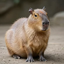 a feline capybara - cat - hybrid, animal photography