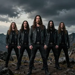 promotional band photo for a black metal band of all jared leto's
