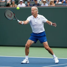 Joe Biden playing tennis by Michael Angelo