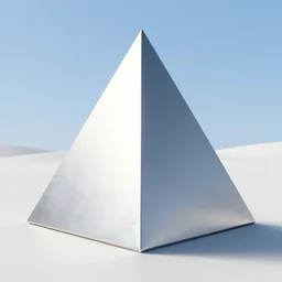 tetrahedron desert, silver white blue background, art by ismail inceoglu, artstation
