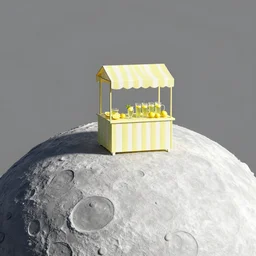 surface of the moon with a lemonade stand on it gigapixels