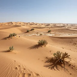 fantasy desert landscape, ultra realistic, wide angle, intricate details, sharp focus, highly detailed