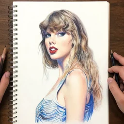 taylor swift, crayon, kid's drawing