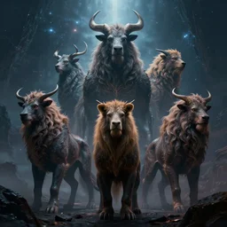 epic professional digital art of fantastic beasts that do not exist, cinematic, moody, post processed, best on artstation, cgsociety, wlop, cosmic, epic, stunning, gorgeous, much detail, much wow, masterpiece